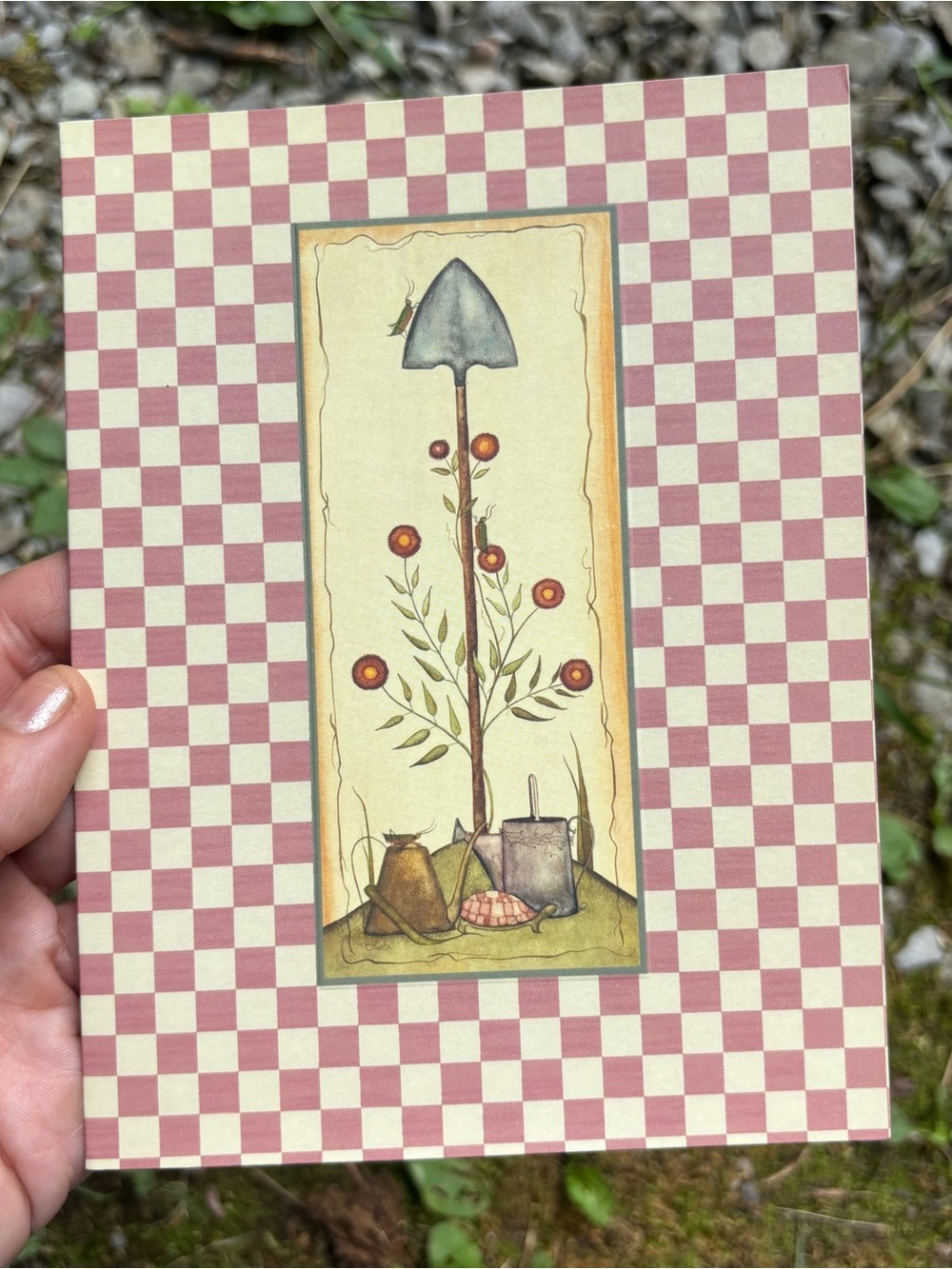 Variety Vintage Pepper Pot Country Garden Checked Greeting Cards (7ct)